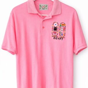 Pink Egypt Art Museum Embroidered Polo Shirt – XL – Travel Souvenir
